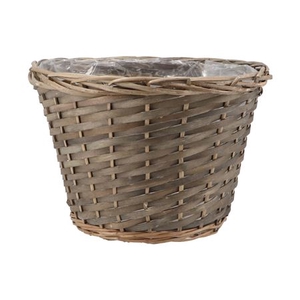 Wicker Basket Pot Round Grey 35x25cm