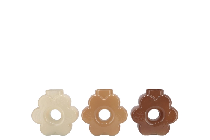 Livia Natural Brown Mix Vase Ass 16x6x16cm Nm