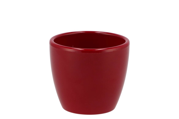 Ceramic Wine Red Shiny Pot 7cm