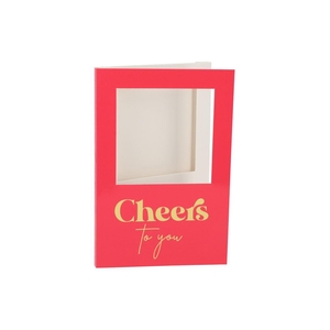 Gift Tile Card Cheers To You Pink 21x14x1cm