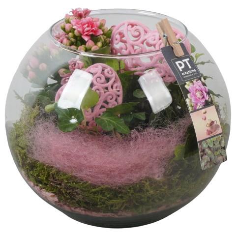 <h4>PTVMG4989 Arrangement Valentines-Mothersday in glas bol</h4>