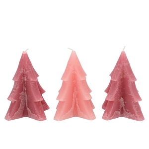 Frosty Sweets Pink Mix Pine Tree Candle 12x15cm Ass