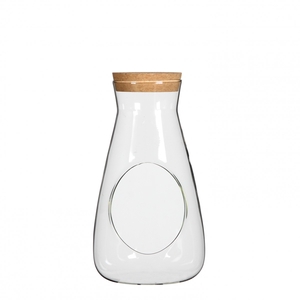 Glass Cork bottle+hole d12*22cm