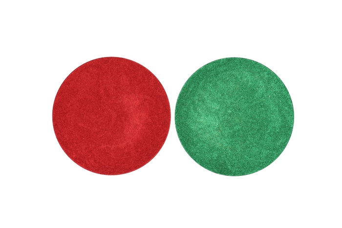 Melamine Shine Green/red Plate Round Ass 28x28x2cm