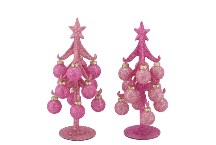 <h4>Sparkly Fuchsia/pink X-mas Tree Ass 8x20cm</h4>