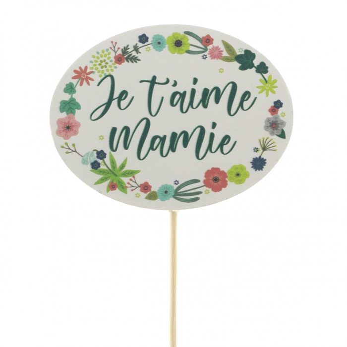 <h4>Bijsteker 15cm Je t'aime Mamie 6.5cm</h4>