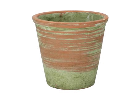 <h4>Cement Pot Oud Groen Rood 20x18cm</h4>