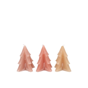 Frosty Warm Sand Mix Pine Tree Candle 6x8cm Ass