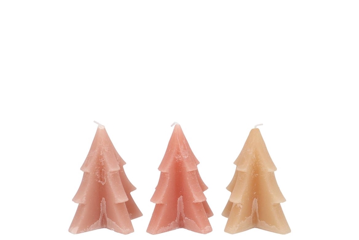 <h4>Frosty Warm Sand Mix Pine Tree Candle 6x8cm Ass</h4>