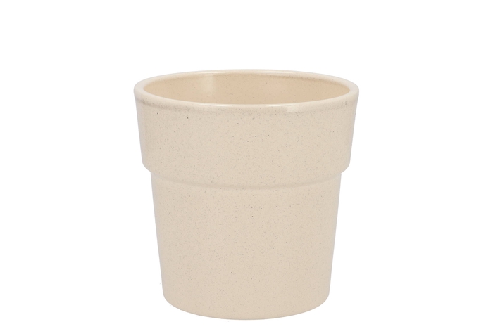 Ceramic Orchid Pot Beige Stone 13cm