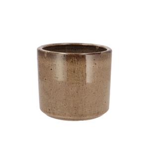 Javea Cilinder Pot Glazed Taupe 15x14cm