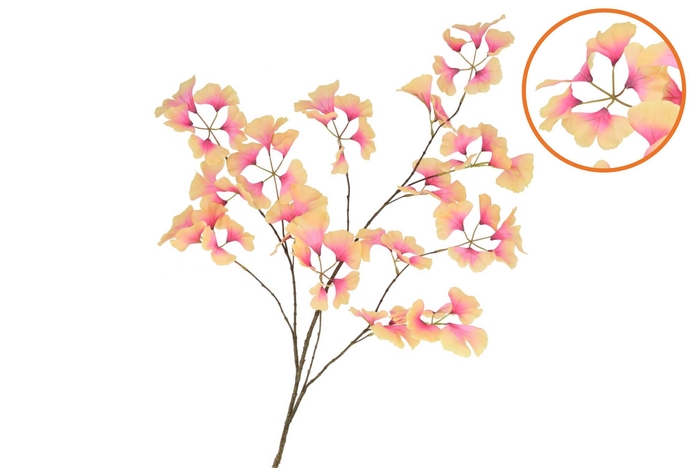 Silk Ginkgo Leaf Orange 130cm