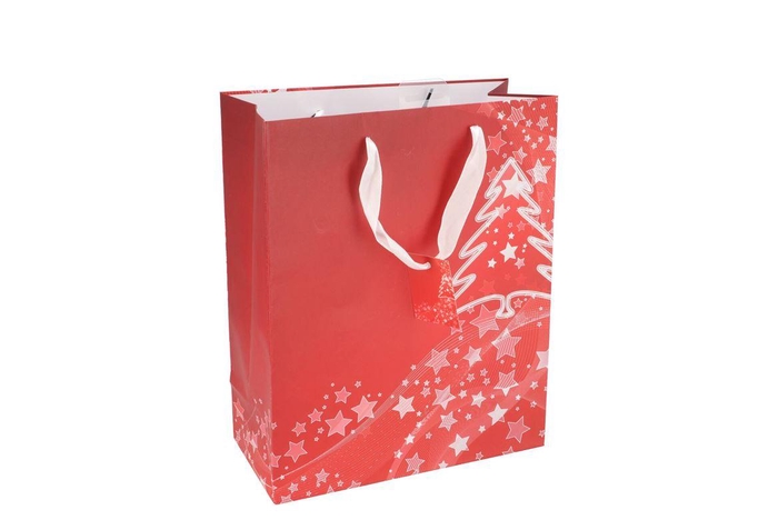 Floristry Giftbag Christmag Tree Red 32cm Nm