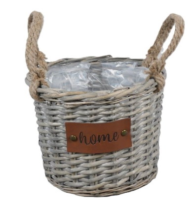 <h4>Basket - grey "Home" d23 h18 - ears</h4>
