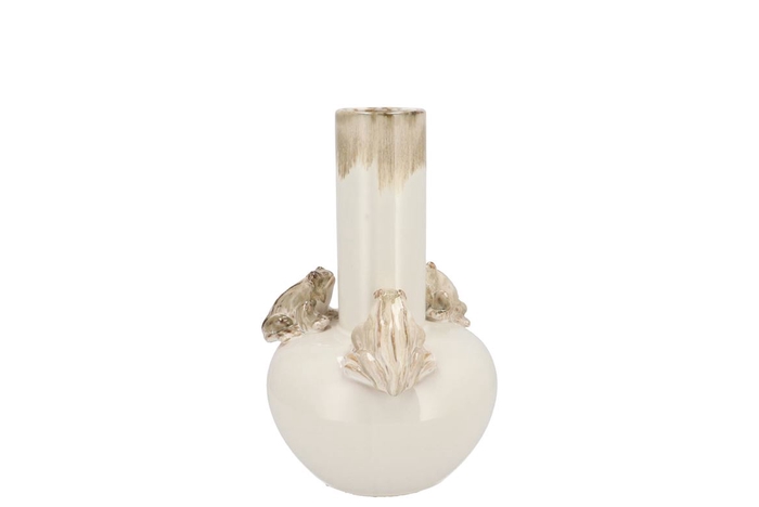 <h4>Frog White Vase Tube 14x14x19cm</h4>