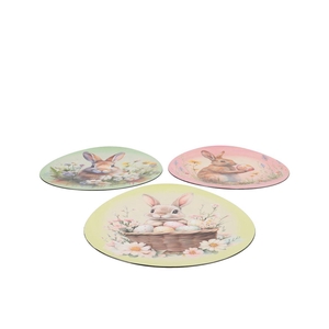 Melamine Pastel Plate Oval Ass 29x35x1cm