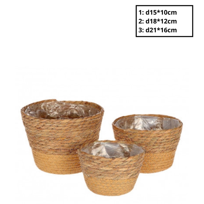 <h4>Basket sets Fuse pot S/3 d21*16cm</h4>