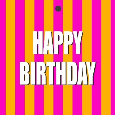 Labels Kaart 7*7cm x20 Happy Birthday