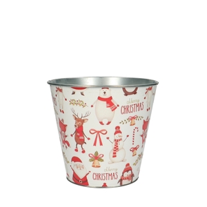 Kerst Zink Jule pot d16*15cm