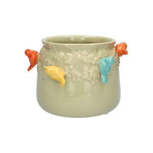 DF03-666782525 - Pot Birds d11/13.5xh11 green