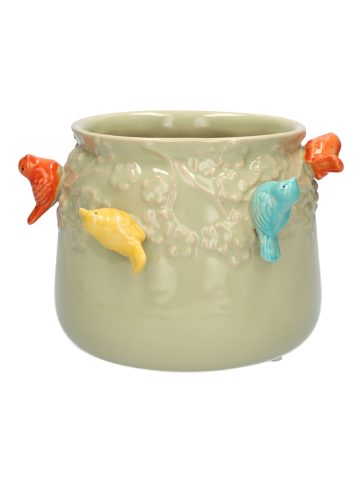 <h4>DF03-666782525 - Pot Birds d11/13.5xh11 green</h4>