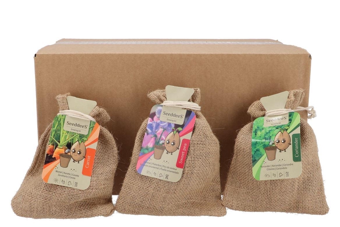<h4>Greengift Carrot Lathyrus Coriander Mix Jute 15x20cm</h4>