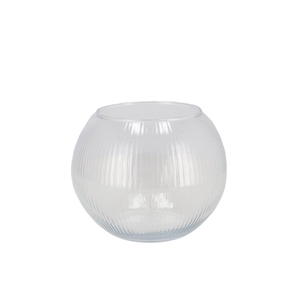 Glass Vase Sphere Optical 16x19cm