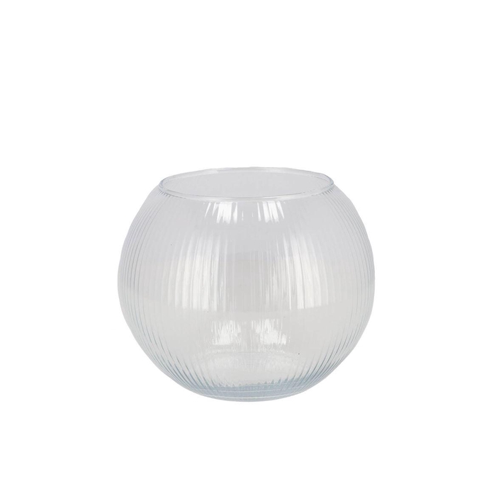 <h4>Glass Vase Sphere Optical 16x19cm</h4>