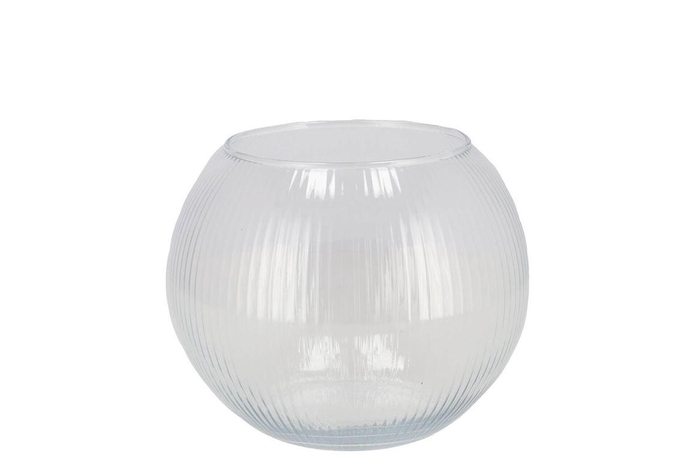 Glass Vase Sphere Optical 16x19cm