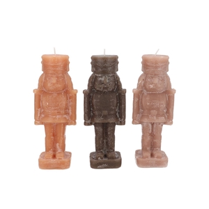 Candle Frosty Nutcracker Woods Brown Mix 7x7x20cm