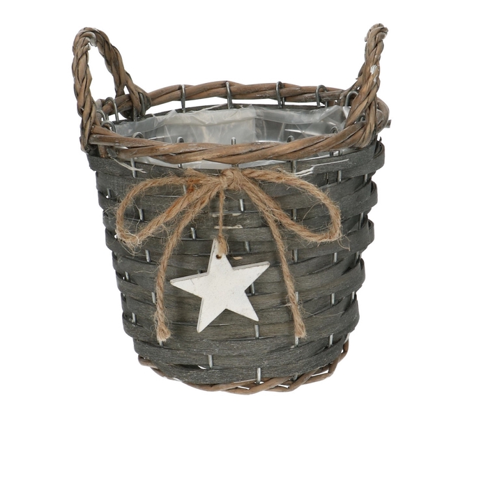 <h4>Christmas Basket pot star d16*14cm</h4>