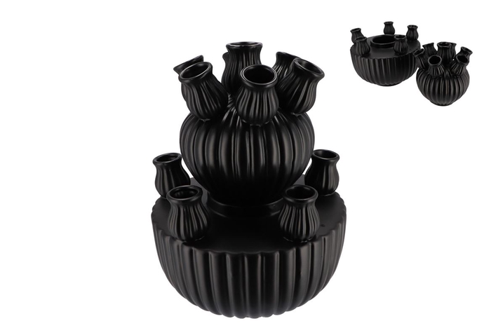 Amsterdam Black Tulip Vase Set 24x31cm