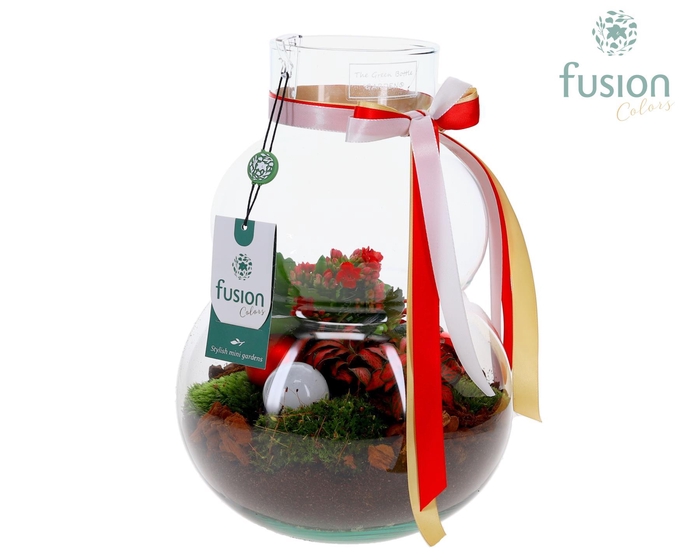 <h4>Green Bottle Olaf Medium met Kerst arrangement</h4>