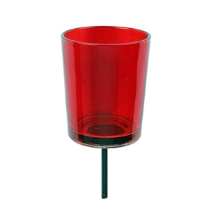 Waxine glass red on stick 8cm (14.5 cm)