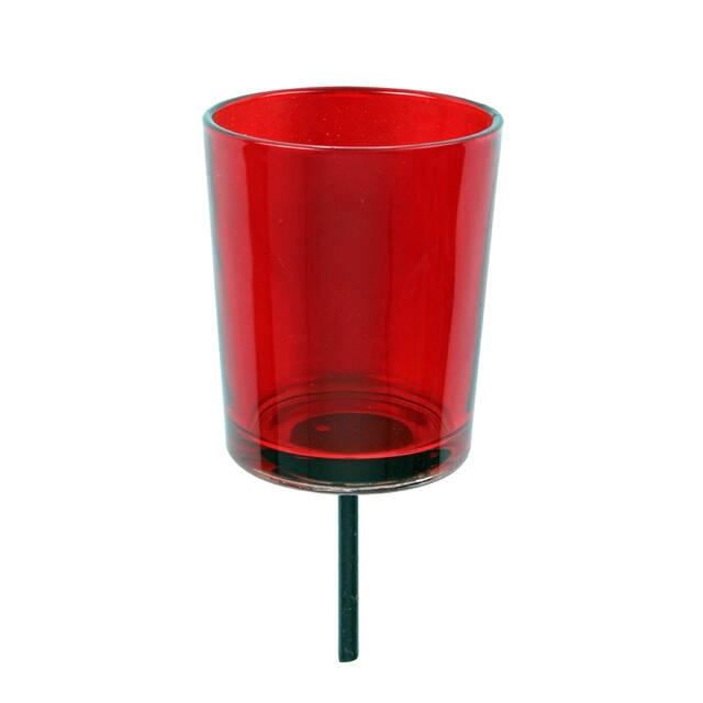 <h4>Waxine glass red on stick 8cm (14.5 cm)</h4>
