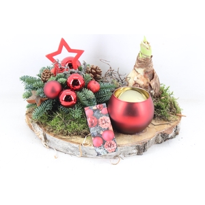 arr5 Kerst MB - Hout schijf hip. wax red