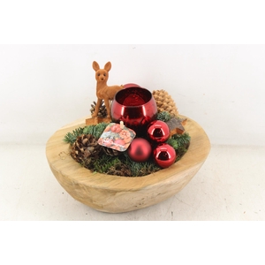 arr5 Kerst MB - Teak schaal RED bolwax