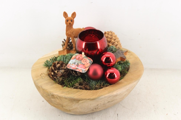 <h4>arr5 Kerst MB - Teak schaal RED bolwax</h4>