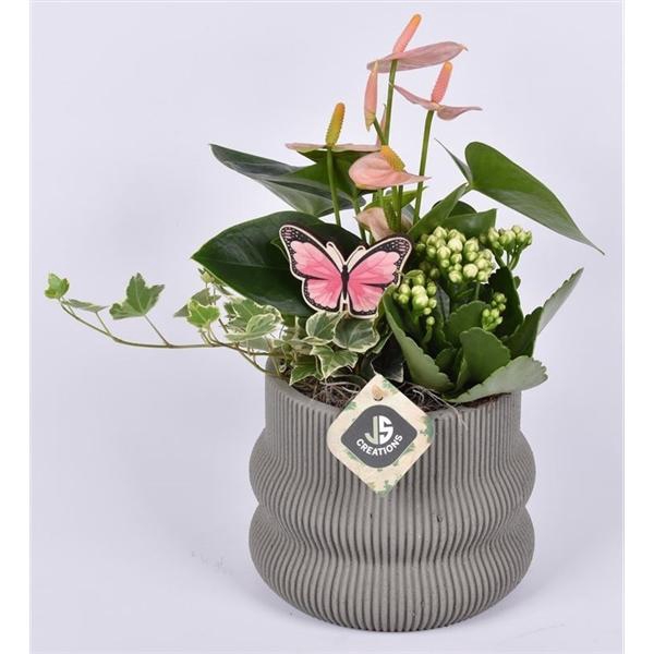 <h4>Cement ribbel pot 16cm</h4>