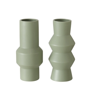 Vase Sybil, 2 ass., H 30 cm, Earthenware, Mat, Single-colour stoneware light green, 4020607936218, 2015204