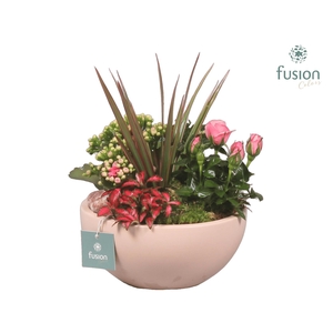 Schaal keramiek Moon Medium blush pink Love met Arrangement