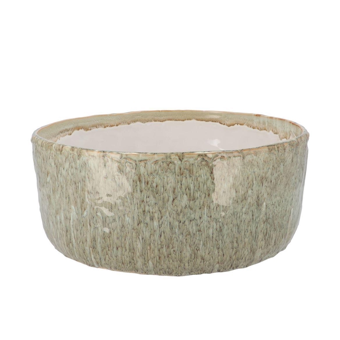 <h4>Iron Stone Green Pot Round 36x36x15cm</h4>
