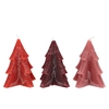 Frosty Red Mix Pine Tree Candle 12x15cm Ass