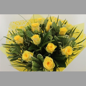 Boeket Rozen 12 Geel