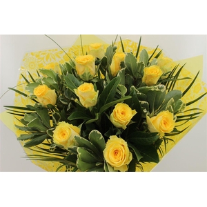 Boeket Rozen 12 Geel