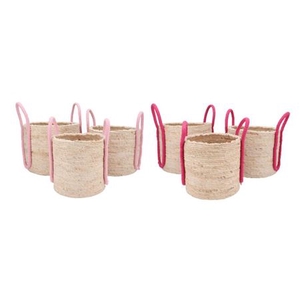 Venice Fuchsia/pink Basket Handles Set 3 35x28/32x26/26x25