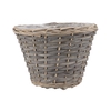 Wicker Pot Basket Round Grey 30x23cm