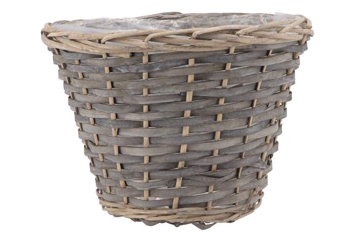 <h4>Wicker Basket Pot Round Grey 30x23cm</h4>