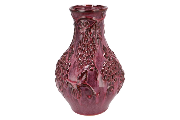 <h4>Inga Grape Purple Vase Active Glaze 25x25x35cm</h4>