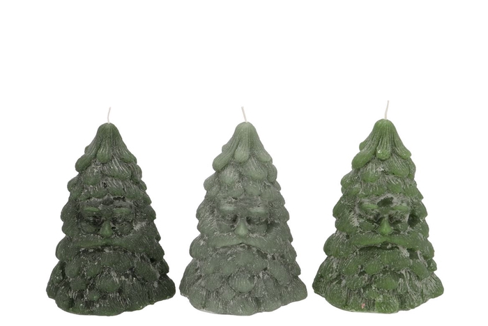 <h4>Candle Frosty Tree Man Majestic Green Mix 9x9cm</h4>